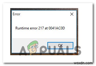विंडोज 10 पर रनटाइम एरर 217 (0041ACoD) को कैसे ठीक करें? 