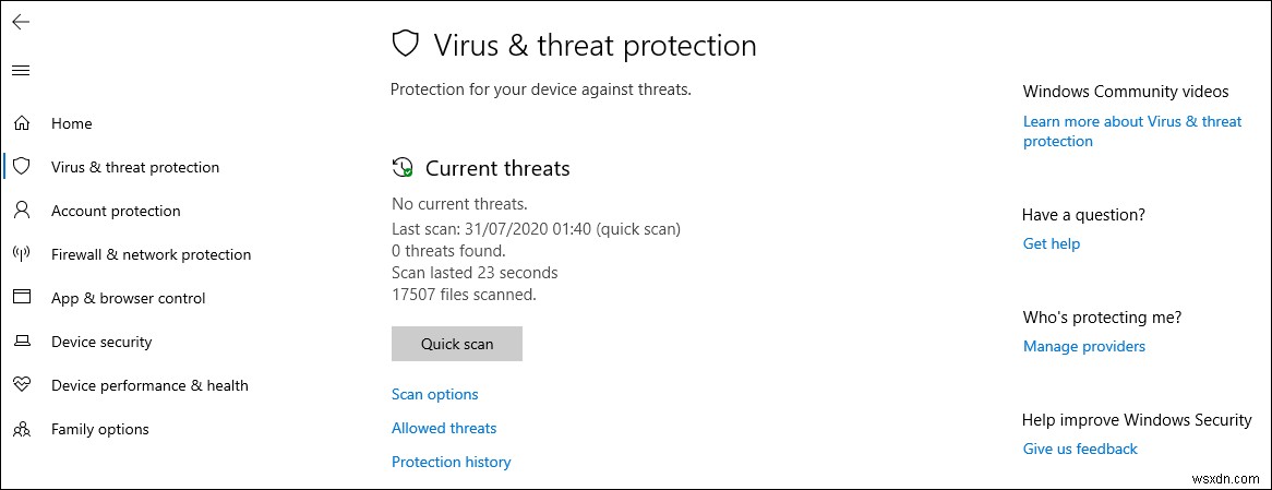 विंडोज 10 में वायरस और थ्रेट प्रोटेक्शन एरिया को कैसे छिपाएं? 