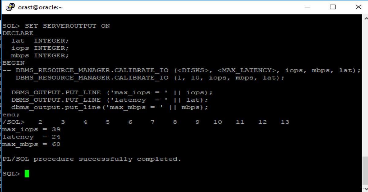 Oracle 11g I/O अंशांकन अवलोकन 