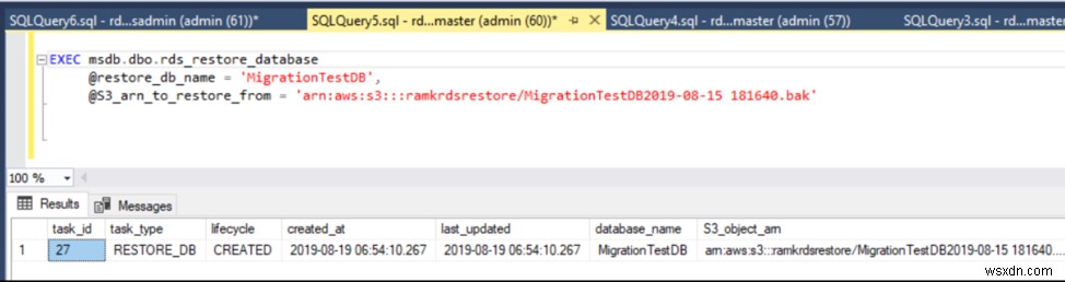 SQL सर्वर डेटाबेस को AWS RDS इंस्टेंस में माइग्रेट करें 