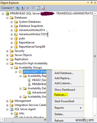 Microsoft SQL सर्वर मौजूदा ऑलवेजऑन डेटाबेस पर शिपिंग लॉग करता है 