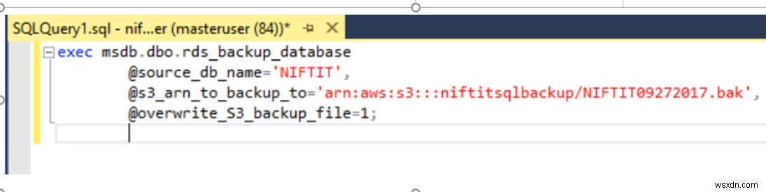 अपने AWS SQL मूल डेटाबेस का बैकअप लें, पुनर्स्थापित करें और उसकी निगरानी करें 