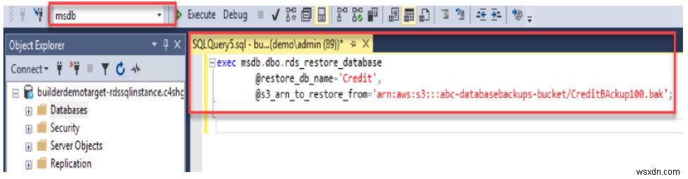 अपने AWS SQL मूल डेटाबेस का बैकअप लें, पुनर्स्थापित करें और उसकी निगरानी करें 