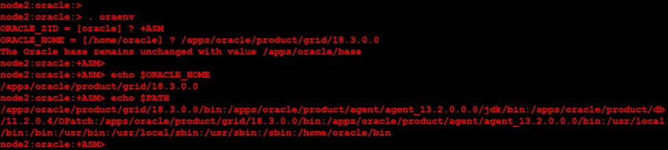 क्लस्टर और डेटाबेस बायनेरिज़ के लिए Oracle v18c ग्रिड इन्फ्रास्ट्रक्चर को फिर से जोड़ना 