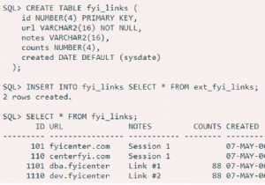 Oracle बाहरी तालिकाओं का उपयोग करें 
