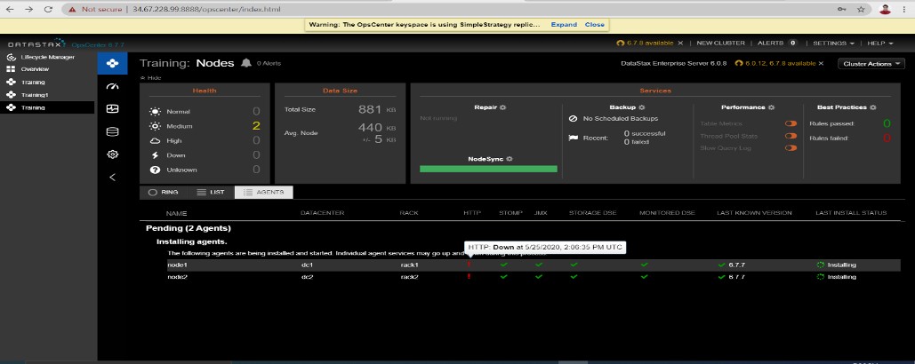 DataStax Enterprise OpsCenter सेट करें 