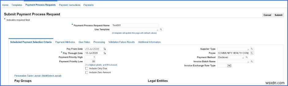 Oracle से NACHA भुगतान बनाना 