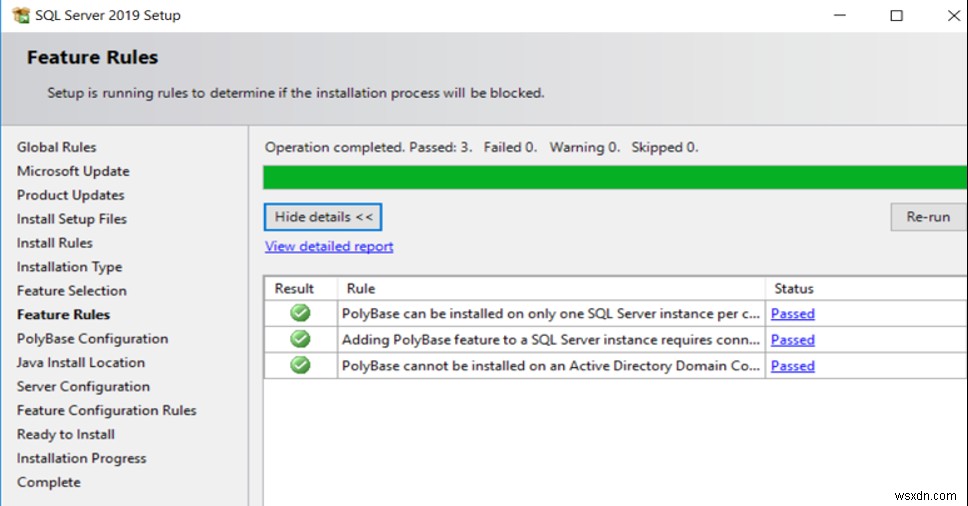 SQL PolyBase सेटअप समस्याएँ 