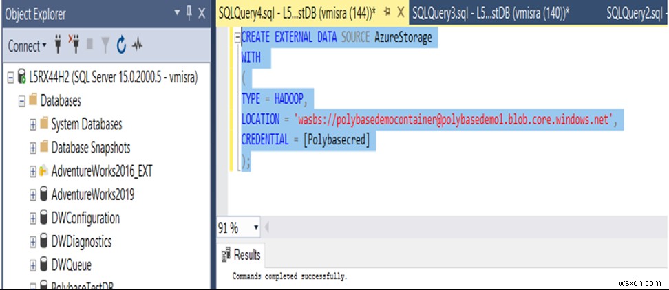 SQL PolyBase सेटअप समस्याएँ 