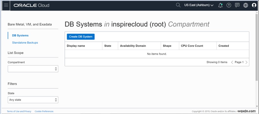 क्लाउड में Oracle डाटाबेस (DBaaS) बनाएं 