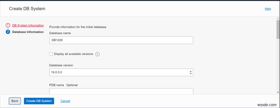 क्लाउड में Oracle डाटाबेस (DBaaS) बनाएं 