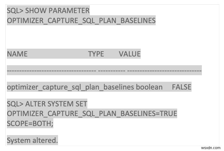 Oracle SQL प्रोफ़ाइल और आधार रेखा 