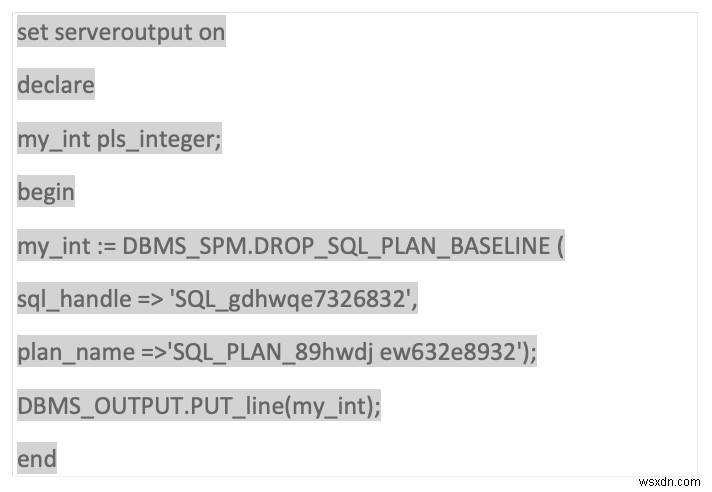 Oracle SQL प्रोफ़ाइल और आधार रेखा 