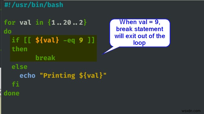 शेल स्क्रिप्ट में ब्रेक और कंटिन्यू स्टेटमेंट का उपयोग कैसे करें 
