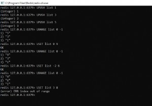 रेडिस एलएसईटी - रेडिस में सूची के विशिष्ट सूचकांक में तत्व कैसे सेट करें? 