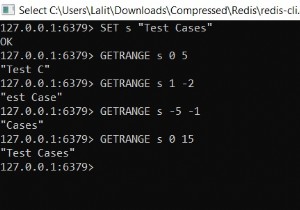 रेडिस GETRANGE - रेडिस में एक स्ट्रिंग मान का सबस्ट्रिंग कैसे प्राप्त करें? 