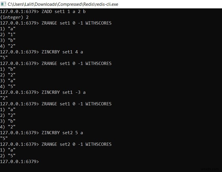 Redis ZINCRBY - रेडिस में सॉर्ट किए गए सेट वैल्यू में एलिमेंट के स्कोर को कैसे बढ़ाएं 