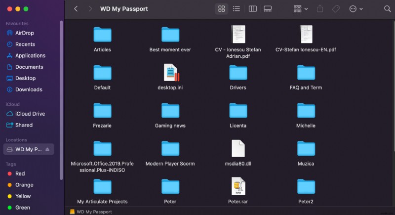 Mac पर WD My Passport से फ़ाइलें कैसे प्राप्त करें