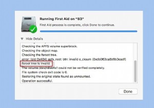 APFS को ठीक करें fsroot ट्री macOS में fsroot ट्री की जाँच करते समय अमान्य है