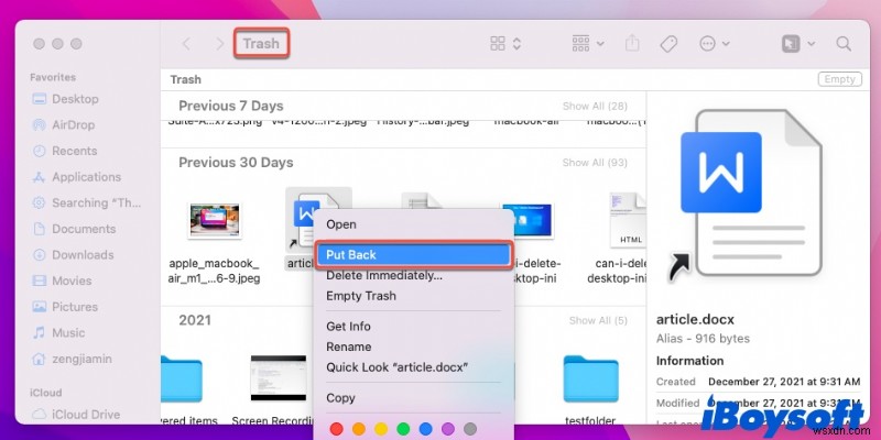 Mac 2022 पर बिना सहेजे, हटाए गए या खोए हुए Word दस्तावेज़ को पुनर्प्राप्त करें