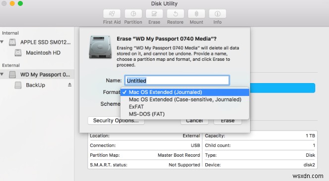 WD पासपोर्ट फाइंडर, डेस्कटॉप और डिस्क उपयोगिता में दिखाई नहीं दे रहा है, इसे कैसे ठीक करें?