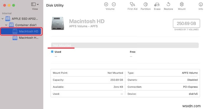 Macintosh HD को ठीक करने के 7 तरीके डिस्क यूटिलिटी में माउंटेड/शो नहीं हो रहे हैं