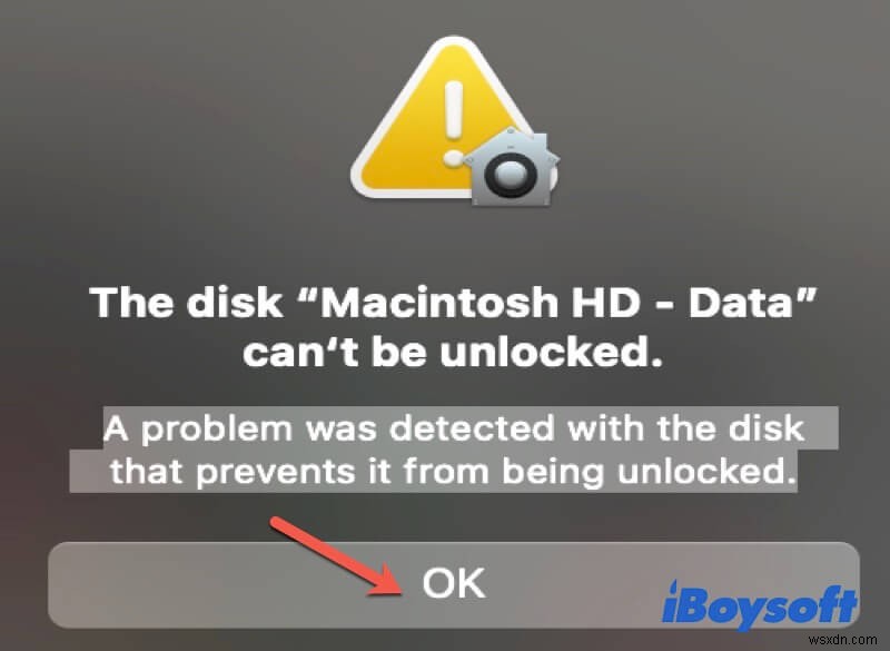 डिस्क को कैसे ठीक करें Macintosh HD को अनलॉक नहीं किया जा सकता है?