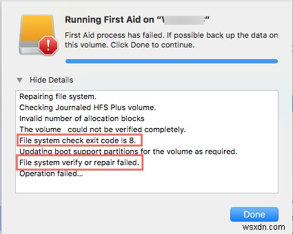 मैक पर फाइल सिस्टम चेक एग्जिट कोड 8 को कैसे ठीक करें? 