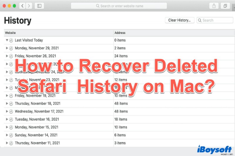 Mac पर हटाए गए सफारी ब्राउज़िंग इतिहास को कैसे पुनर्प्राप्त करें?
