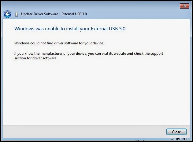 USB 3.0 डिवाइस ड्राइवर स्थापित नहीं हो रहा है- [हल] 