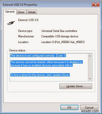 USB 3.0 डिवाइस ड्राइवर स्थापित नहीं हो रहा है- [हल] 