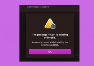 पैकेज को ठीक करें %@ गुम है या अमान्य macOS मोंटेरे अपग्रेड त्रुटि है