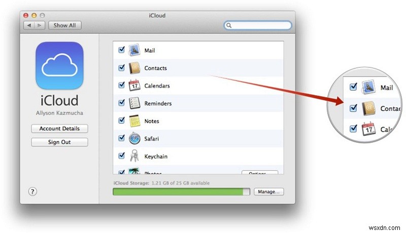 iPhone से Mac में संपर्क कैसे सिंक करें