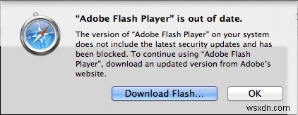 मैक पर फ्लैश प्लेयर पुराना है:कैसे निष्क्रिय करें? 