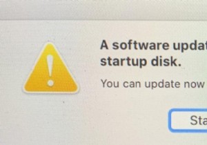 फिक्स एक सॉफ्टवेयर अपडेट मैक पर इस स्टार्टअप डिस्क का उपयोग करने के लिए आवश्यक है
