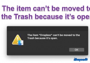 Mac का कहना है कि आइटम को कूड़ेदान में नहीं ले जाया जा सकता क्योंकि यह खुला है, इसे कैसे ठीक करें?