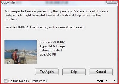 Windows Vista में 0x80070052 त्रुटि को कैसे ठीक करें