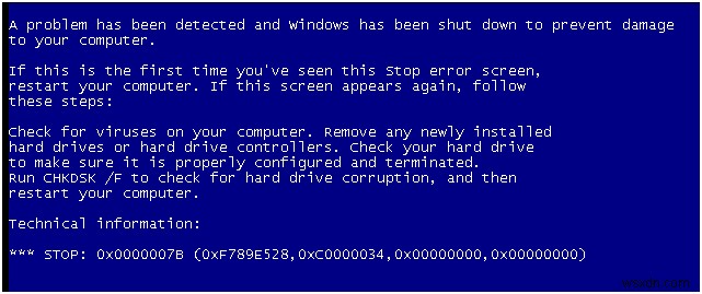 Windows XP में  स्टॉप 0x0000007B  त्रुटि को कैसे ठीक करें