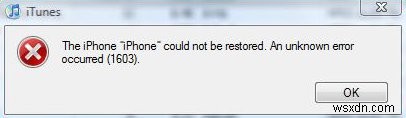 1603 आइट्यून्स त्रुटि फिक्स - आइपॉड / आईफोन को पुनर्स्थापित करते समय त्रुटियों को कैसे ठीक करें 