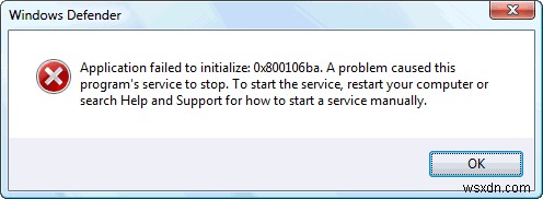 0x800106ba विंडोज डिफेंडर एरर फिक्स 