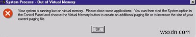 क्या करें यदि  Windows वर्चुअल मेमोरी न्यूनतम बहुत कम  आपके पीसी पर दिखाई दे