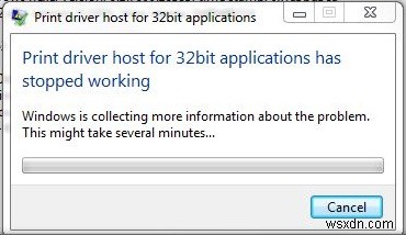 “32 बिट अनुप्रयोगों के लिए प्रिंट ड्राइवर होस्ट ने काम करना बंद कर दिया है” विंडोज 7 पर त्रुटि ठीक करें