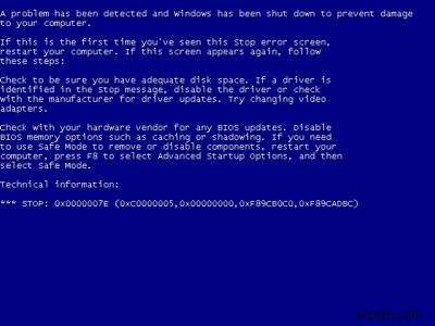 0x0000007e ब्लू स्क्रीन त्रुटि को कैसे रोकें