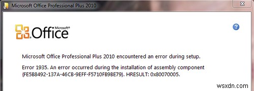 Microsoft Office 2010 त्रुटि 1935 का समाधान कैसे करें 