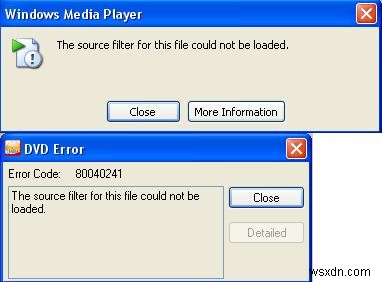 80040241 Windows Media Player त्रुटि सुधार