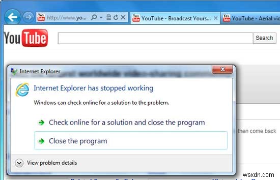 Internet Explorer 9 क्रैश ट्यूटोरियल ठीक करें