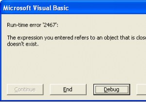 2467 रनटाइम त्रुटि फिक्स 