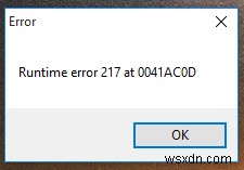 Windows 10 पर रनटाइम त्रुटि 217:एक पूर्ण मरम्मत निर्देश