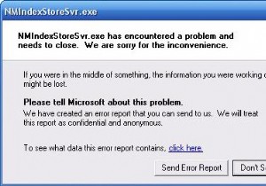 Nmindexstoresvr.exe त्रुटि सुधार ट्यूटोरियल