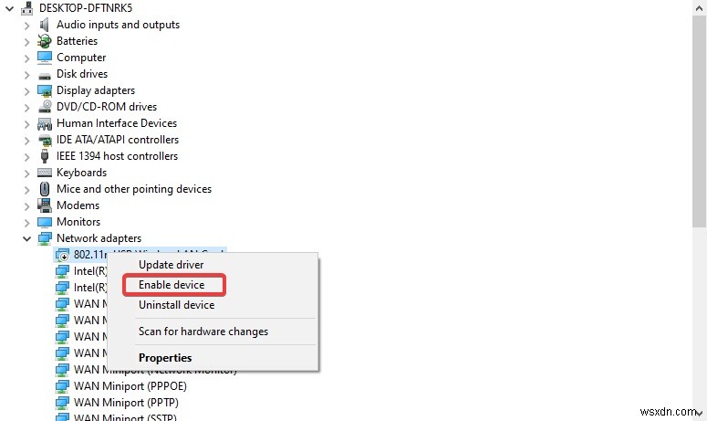 Windows 10 पर वायरलेस अडैप्टर की कमी का निवारण करें - PCASTA